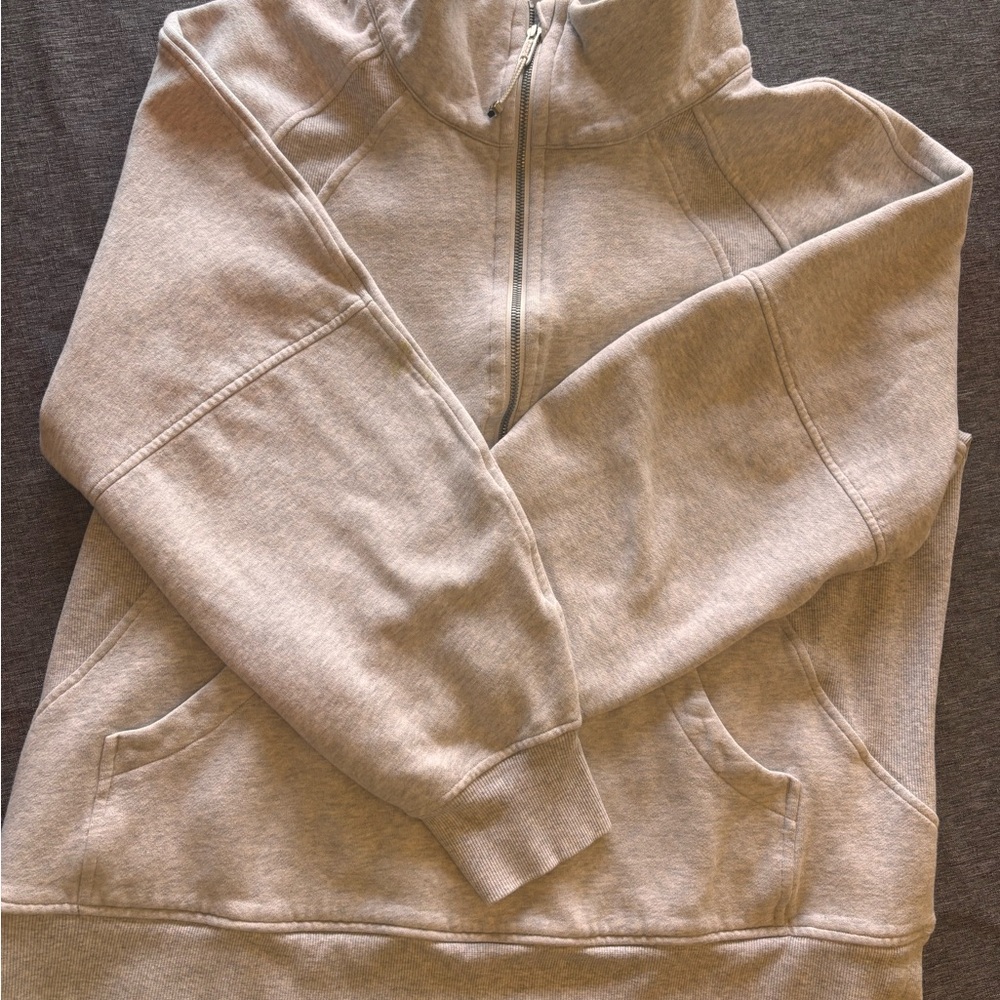 Lululemon Scuba ultra Light Grey Half-Zip Hoodie XL/XXL Long